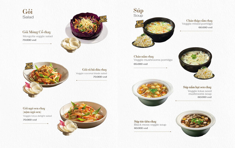 Thực đơn món chay - Hộ Kinh Doanh Nhà Hàng Chay KIM SA